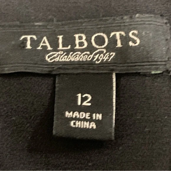 Talbots Black 100% Silk Layered Chiffon Cocktail Dress Elegant Sleeveless Sz 12 - Picture 9 of 14